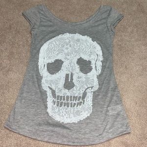 White Lace Skull T-shirt